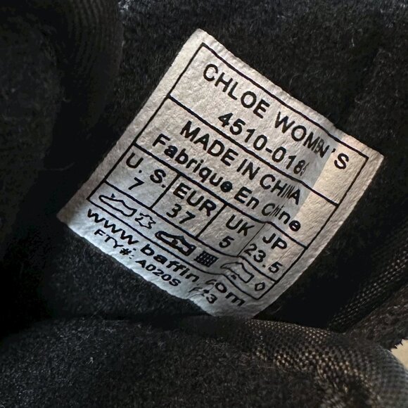 Baffin Chloe Waterproof Winter Snow Boots Black Women’s 7 Tundra Rated -40°F - Picture 8 of 14